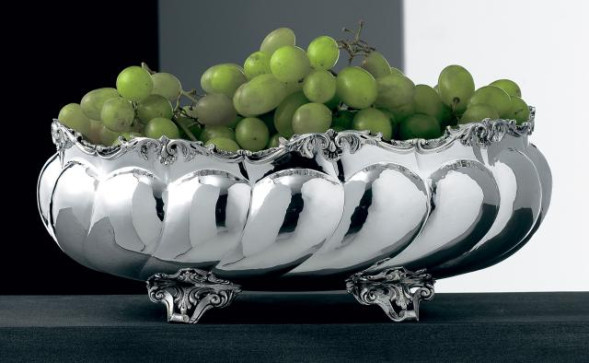 AL2178 Ваза для фруктов посеребрённая на ножках