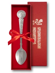 Серебряная чайная ложка "Богородица Семистрельная"