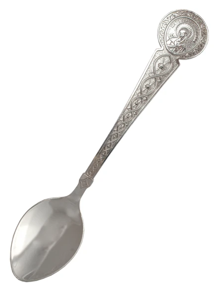 3400060363ф Серебряная чайная ложка "Богородица Семистрельная"