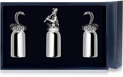 Набор серебряных рюмок «Заклинатель змей» с чернением из 3 предметов в подарочном футляре