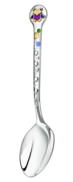 892ЛЖ05808 Серебряная детская ложка «Совенок» с эмалью