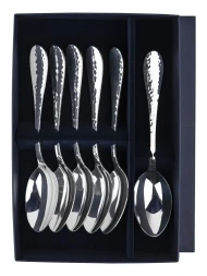 Серебряный столовый набор "Капелька кованая" на 6 персон (6 предметов)