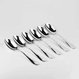 Серебряный столовый набор "Капелька кованая" на 6 персон (6 предметов)