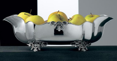 Ваза для фруктов посеребрённая на ножках «XVIII век» малая