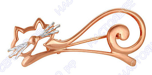 130186-5 Брошь «Кошка» с золочением