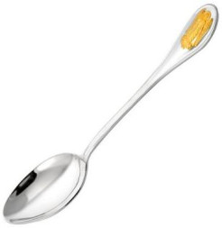 Серебряная чайная ложка «Ангел» с золочением