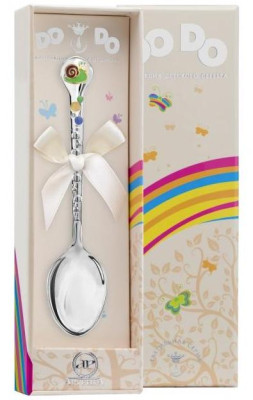 Серебряная детская ложка «Улитка» с эмалью