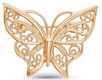 1308265 Серебряная брошь с золочением