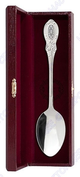 40010343А05 Серебряная столовая ложка с чернением