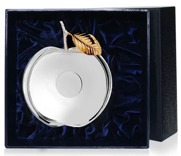 038ВЗ00802 Серебряная ваза «Яблоко» с золочением