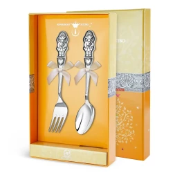 Серебряный детский набор «Девочка» с чернением