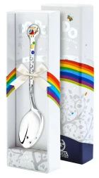 Серебряная детская ложка «Вертолётик» с эмалью