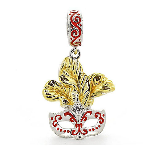 04-0057 Серебряный шарм-подвеска «Незнакомка на карнавале»