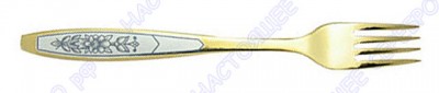 40020001М04 Серебряная столовая вилка «Астра» с золочением и чернением