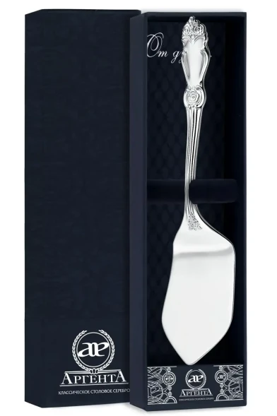 1602ЛП11801 Серебряная лопатка для пирожного "Серебряная роза"