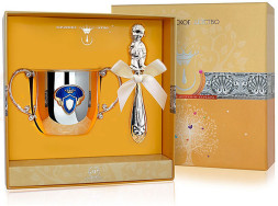 Набор детского серебра с поильником «Принц» с погремушкой