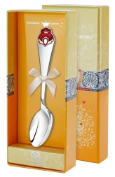 Серебряная детская ложка «Принцесса» с эмалью