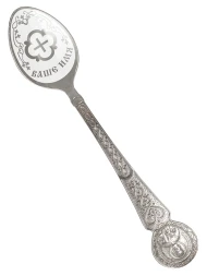 Серебряная чайная именная ложка «Агриппина» с крестом