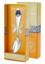 Серебряная детская ложка «Принц» с эмалью