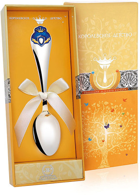 Серебряная детская ложка «Принц» с эмалью