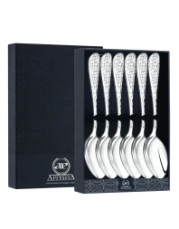 Серебряный чайный набор "Капелька кованая" на 6 персон (6 предметов)