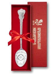 Серебряная чайная именная ложка «Антонида» с крестом