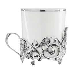 Серебряная кофейная чашка «Витая» с чернением