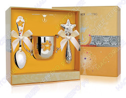 Набор детского серебра «Звезда» с погремушкой для девочки