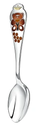 Серебряная детская ложка «Мишка» с эмалью