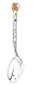 368ЛЖ05808_ор Серебряная детская ложка «Медвежонок» с оранжевой эмалью