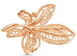 Серебряная брошь с золочением