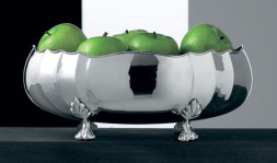 Ваза для фруктов посеребрённая на ножках средняя