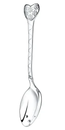 Серебряная детская ложка «Сердце с цветами»