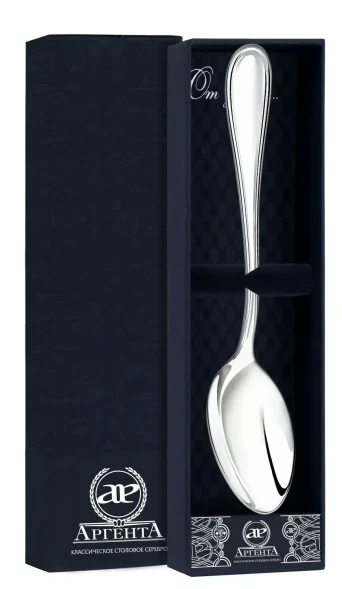 1590ЛЖ01801 Серебряная столовая ложка "Капелька"