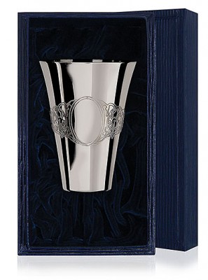 552СТ00001 Серебряная стопка «Подарочная» с окошком для гравировки в подарочном футляре