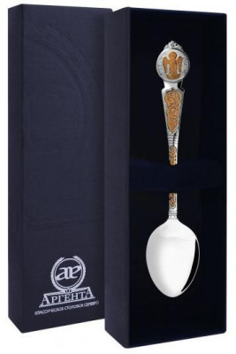 Серебряная ложка «Ангел-Хранитель» с золочением