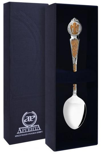 761ЛЖ00802 Серебряная ложка «Ангел-Хранитель» с золочением