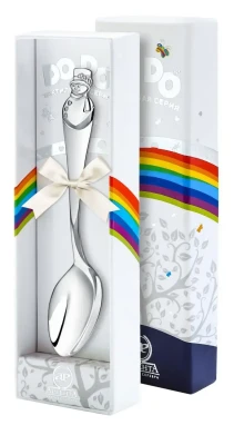 010ЛЖ03801 Серебряная детская ложка «Снеговик»