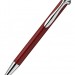 R005103 Серебряная ручка роллер с нажимным механизмом красная в подарочном футляре