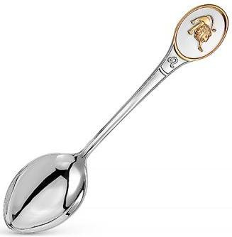 930747ж5 Серебряная чайная ложка «Знак Зодиака Лев» с золочением