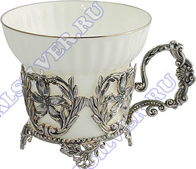 Серебряная чайная чашка «Симфония» в подарочном футляре