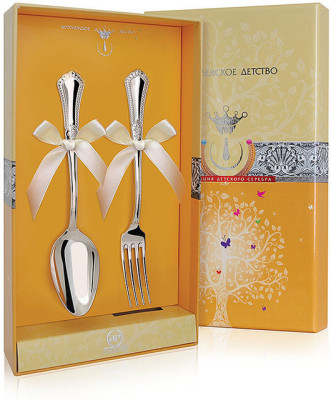 315НБ02801_кд Серебряный детский десертный набор «Фаворит»