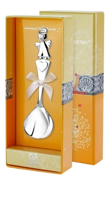 349ЛЖ03801 Серебряная детская ложка «Ангелочек»