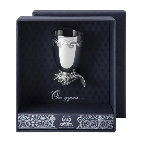 618СТ00806 Серебряная стопка перевертыш «Царь-Рыба»