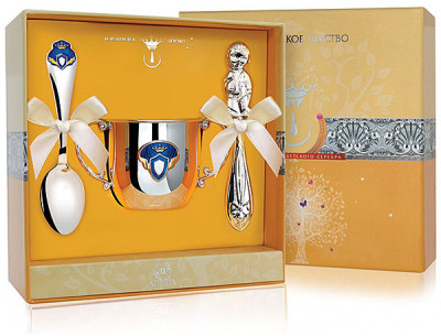 1149 Набор детского серебра «Принц» с погремушкой