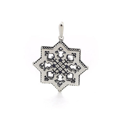 03-0009 Серебряный шарм-подвеска «Снежная вышивка»