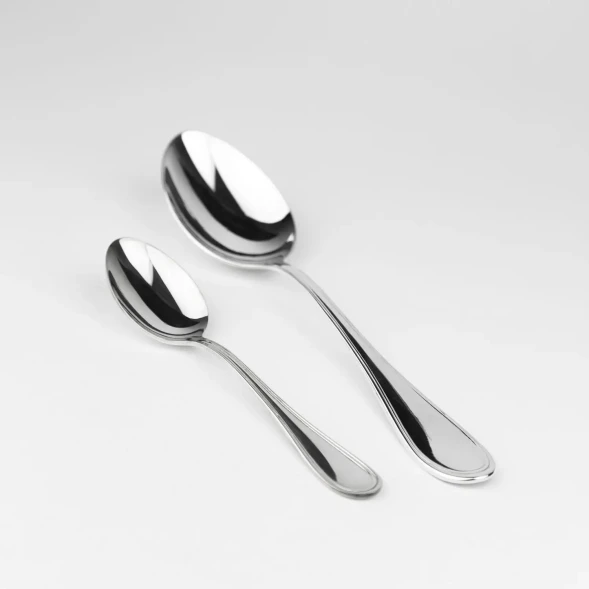 1596НБ01801 Серебряный столовый набор "Капелька" на 1 персону (2 предмета)