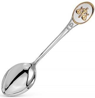 Серебряная чайная ложка «Знак Зодиака Весы» с золочением