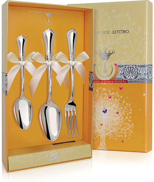 192НБ02801_КД Набор детских серебряных приборов «Фаворит»