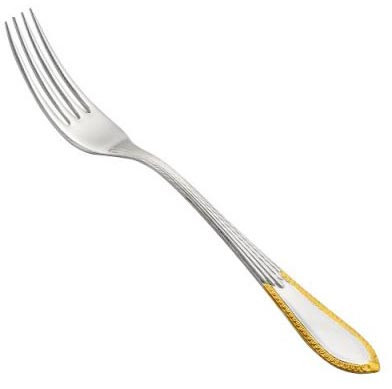 930370-1 Серебряная столовая вилка «Ампир» с золочением